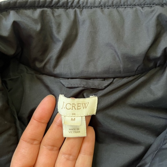 J.Crew Women’s Black Quilted Jacket Size M Slim Fit Diamond Puffer - Picture 10 of 15